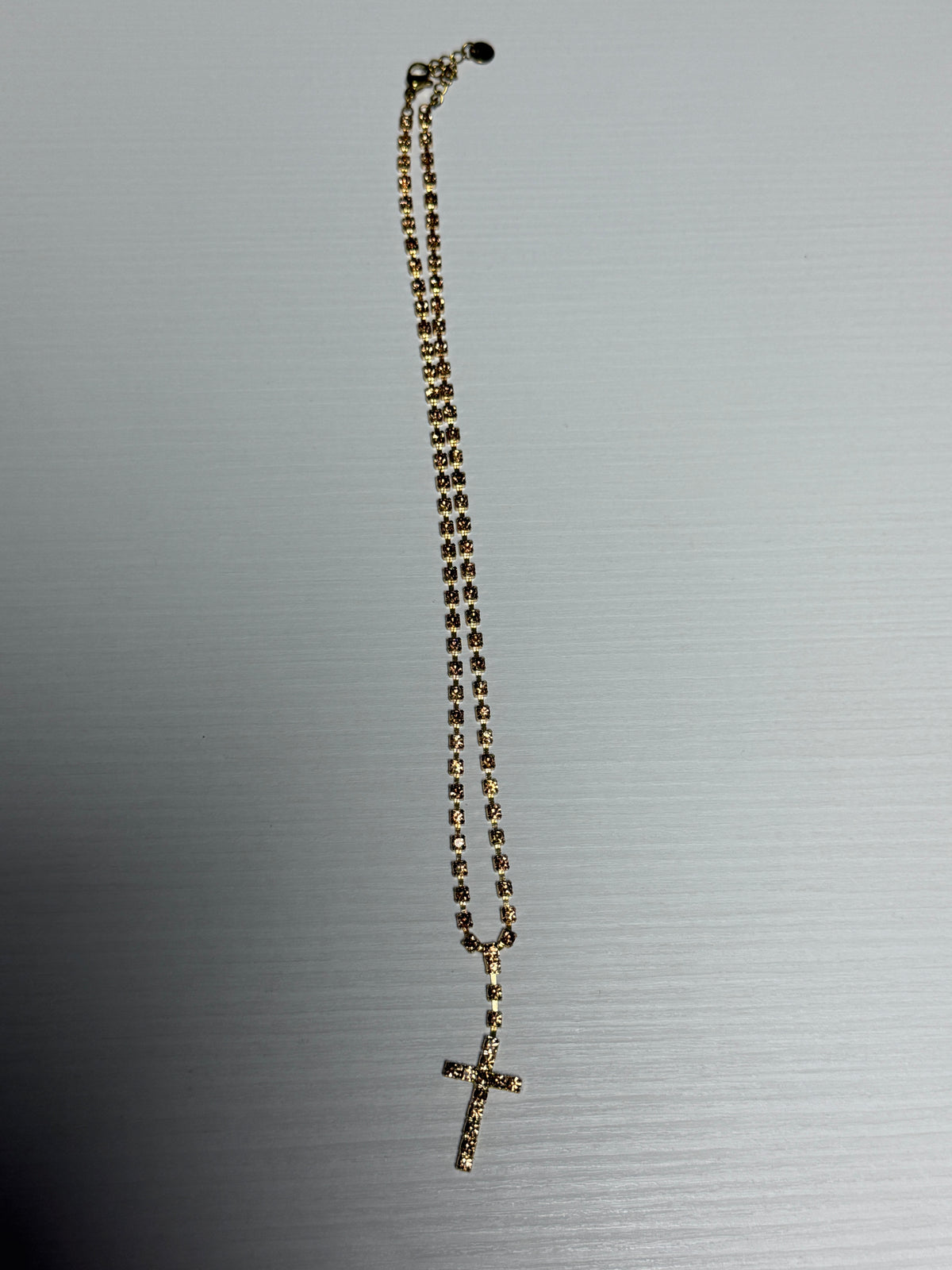 COLLANA CROCE BRILLANTINI ORO