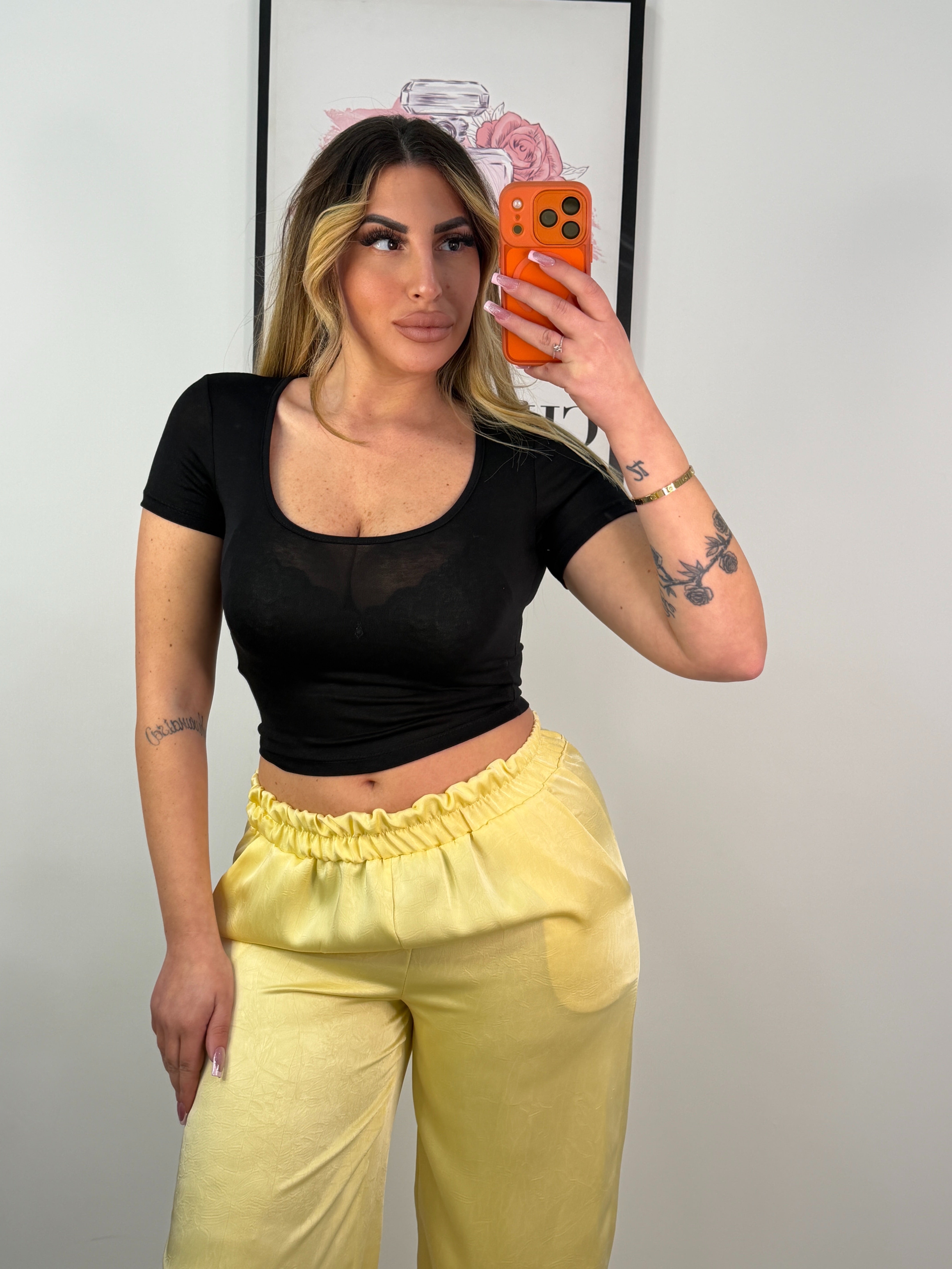 T-SHIRT CROP COTONE