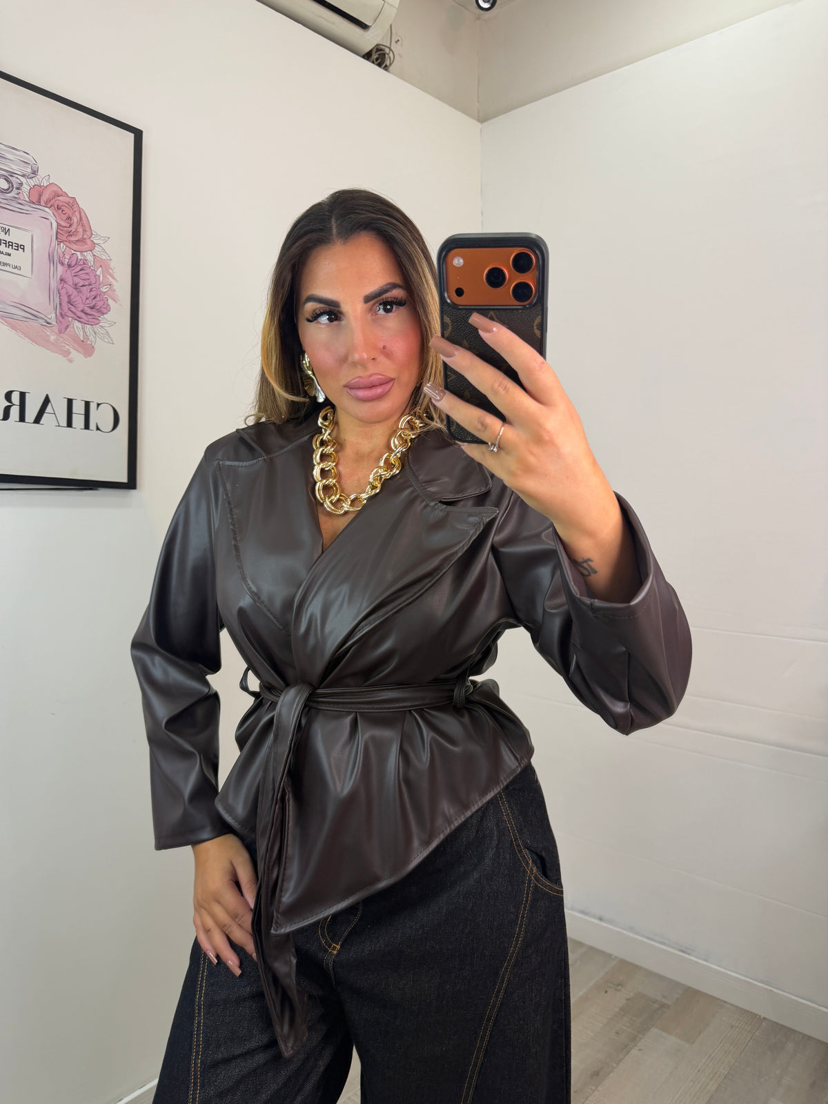 TRENCH ECOPELLE - MARRONE