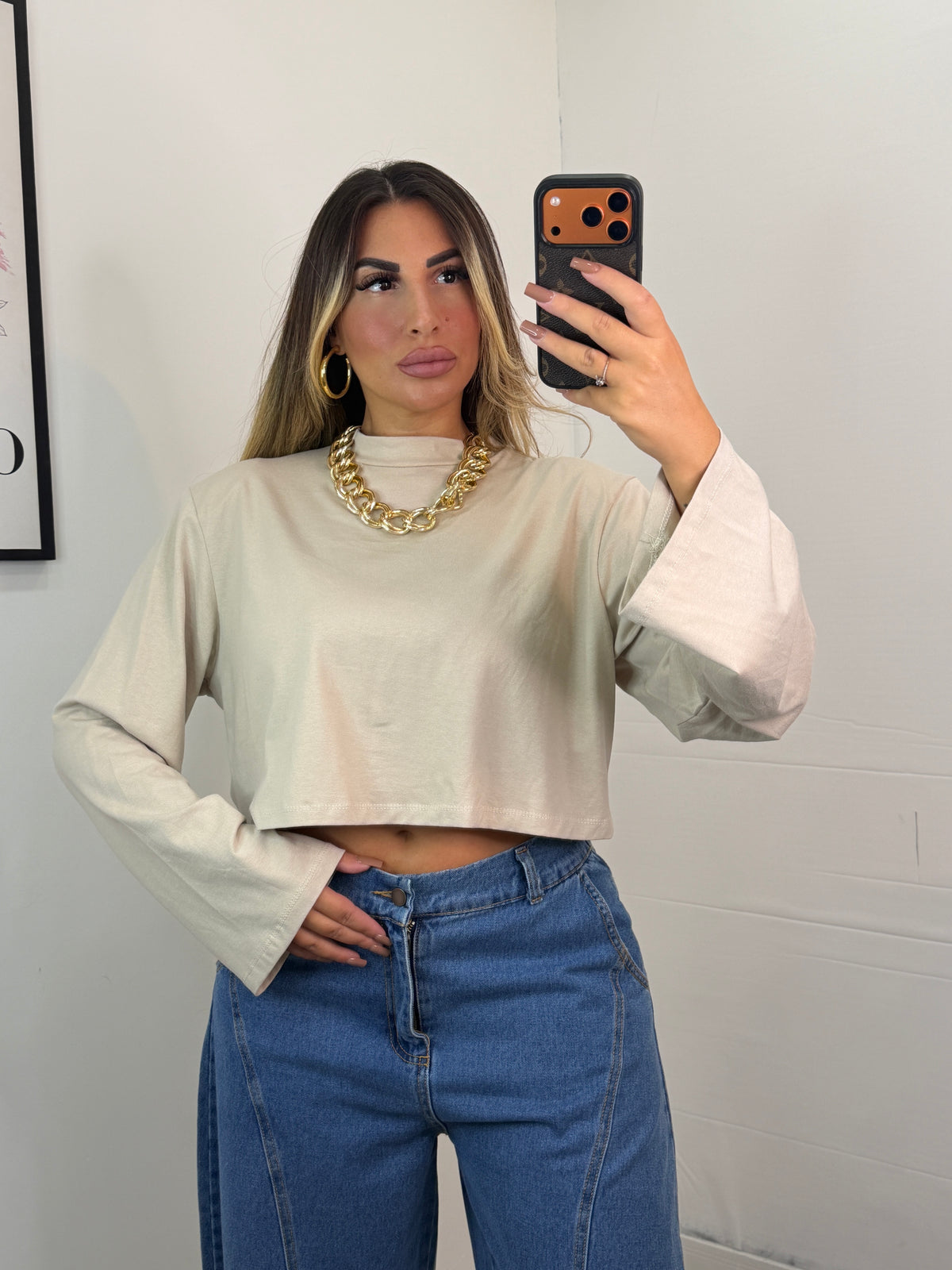 FELPA CROP CON SPALLINE - VARI COLORI