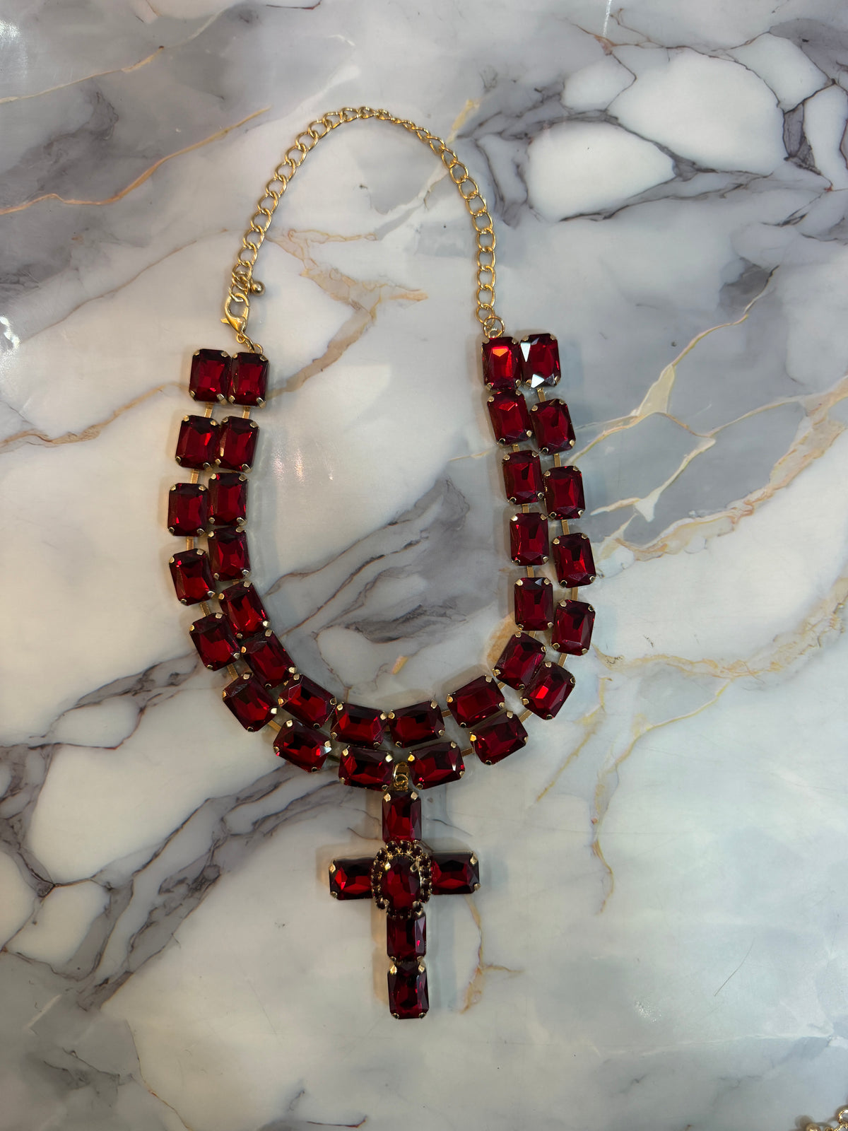 COLLANA BIG CROCE - BORDEAUX