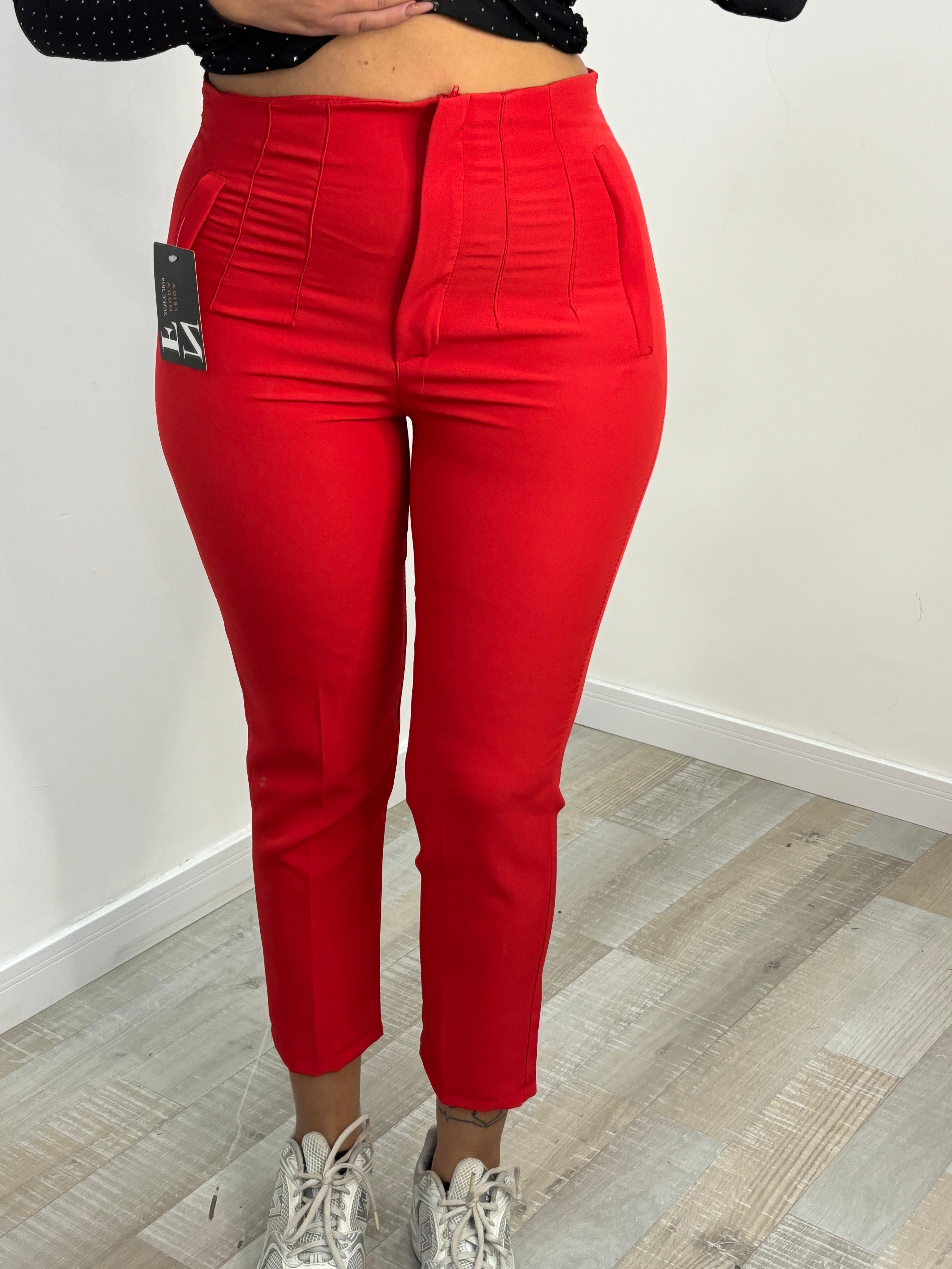 PANTALONE PUSHUP ROSSO